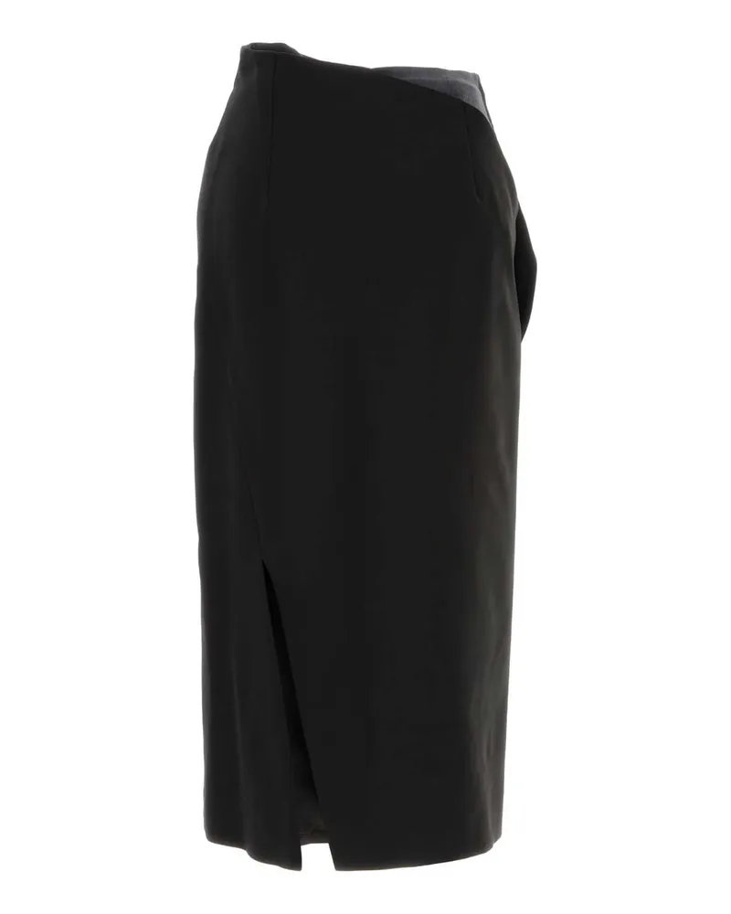 Jil Sander Silk-and-Wool Wrap Skirt — Black Black