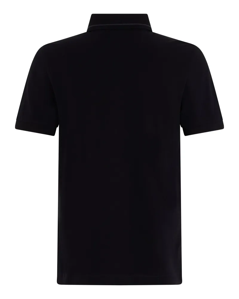 HUGO BOSS Cotton Short-Sleeve Polo — Black Black