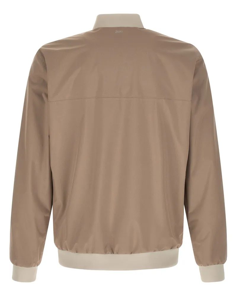 Herno Water-Repellent Functional Bomber Jacket — Beige Beige