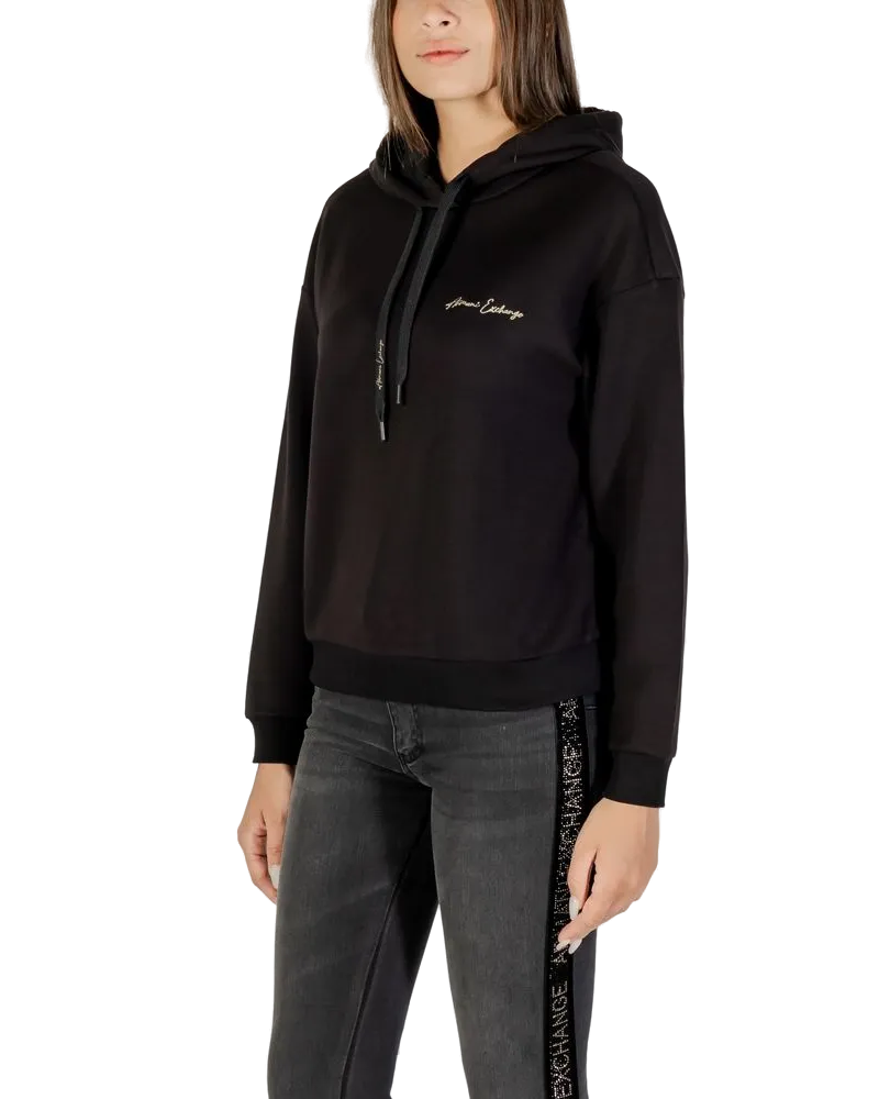 Armani Exchange Viscose-Blend Hoodie — Black Black