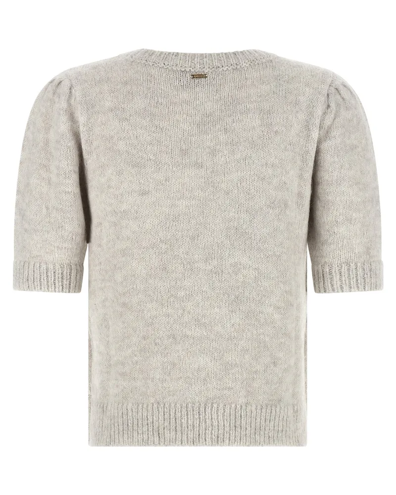 Twin-Set Sequin Diamond Jacquard Sweater — Grey Grey