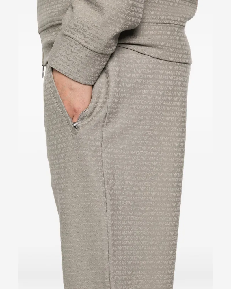 Emporio Armani Cotton-Blend Joggers — Beige Beige