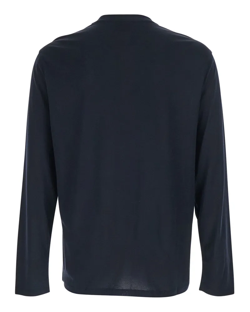 Emporio Armani Men's T-Shirt Blue Cotton-Blend Lyocell T-Shirts And Polos Navy
