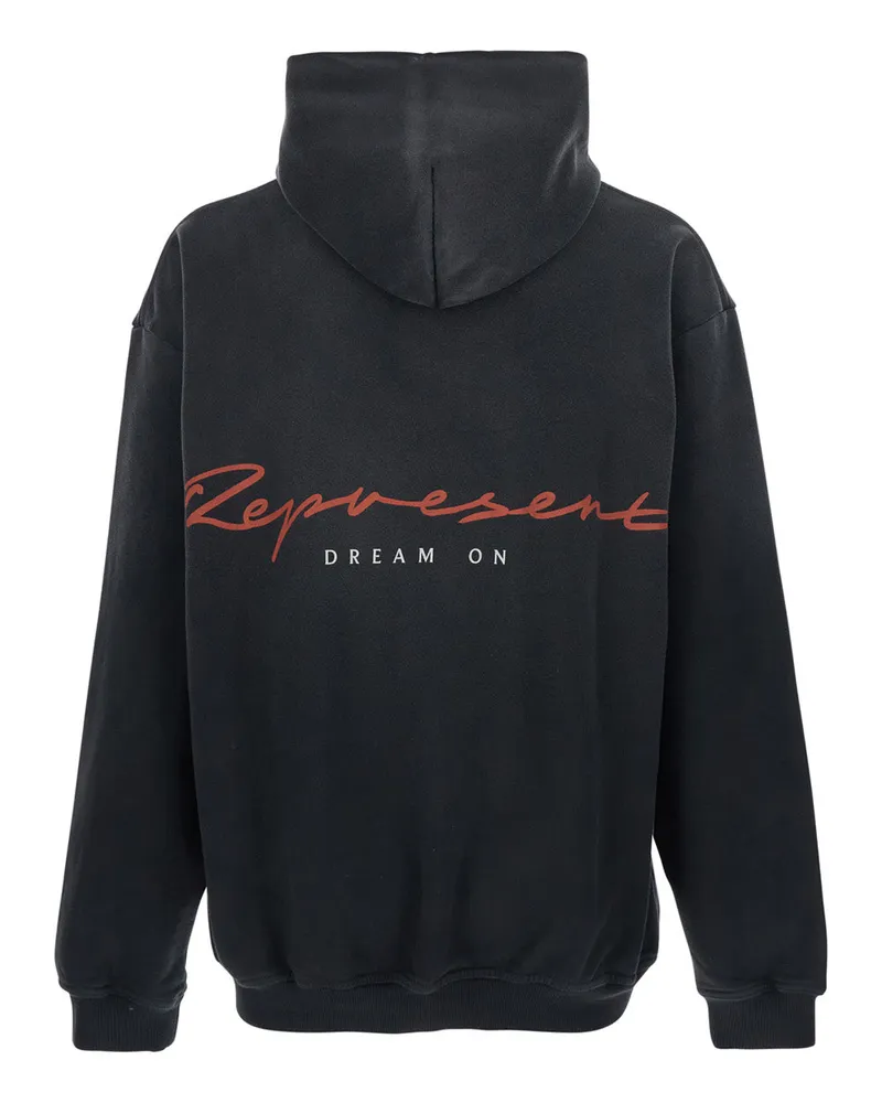 REPRESENT Men's Hooded Sweatshirt Black Cotton Sweatshirts Sweater Black