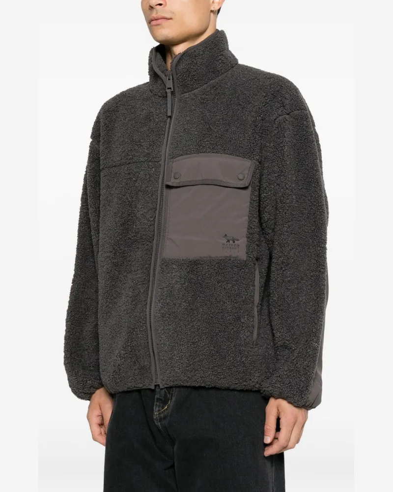 Kitsuné Fleece Jacket — Dark Grey Dark