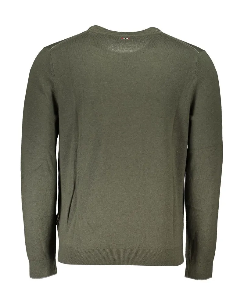 Napapijri Logo-Embroidered Crew Neck Sweater — Green Green
