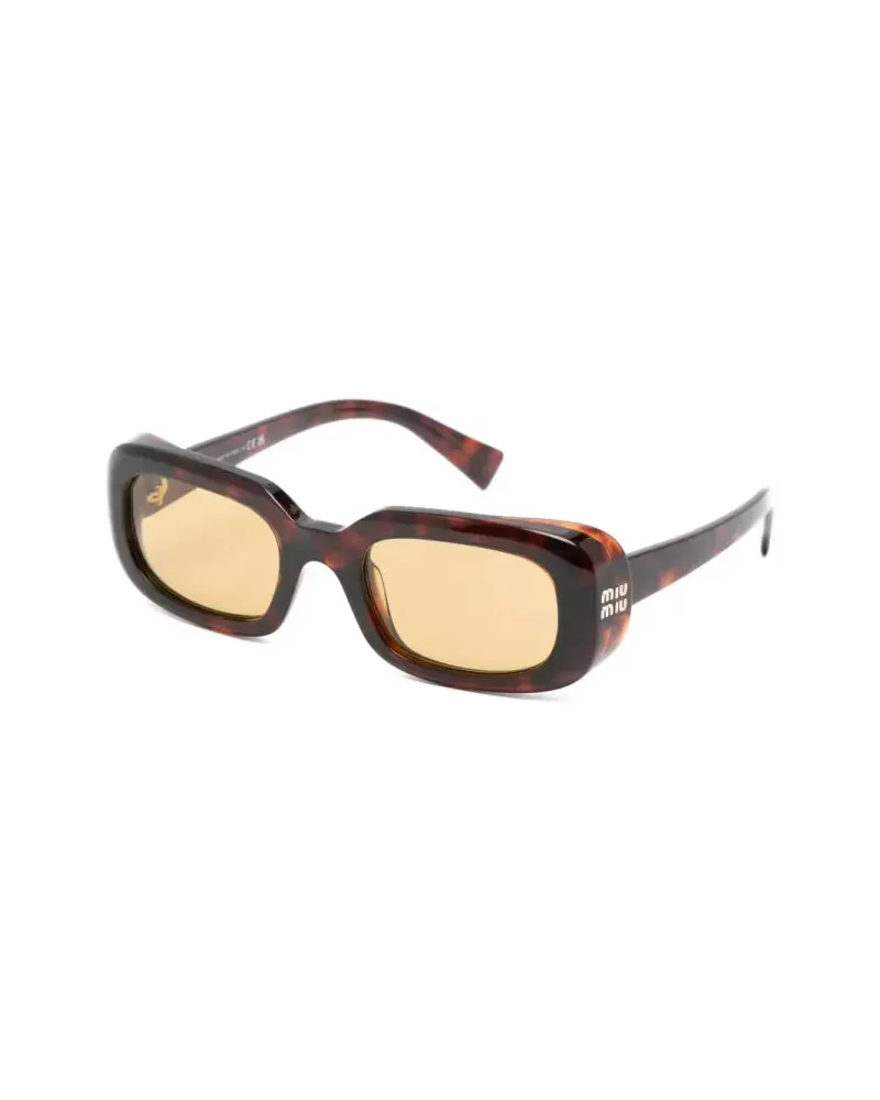 Miu Miu SMUB13 Tortoiseshell Acetate Sunglasses — Brown Brown