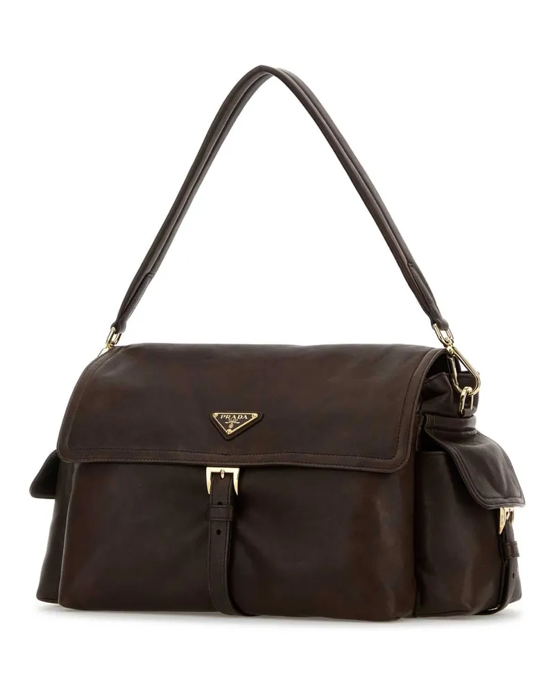 Prada Leather Shoulder Bag — Brown Brown
