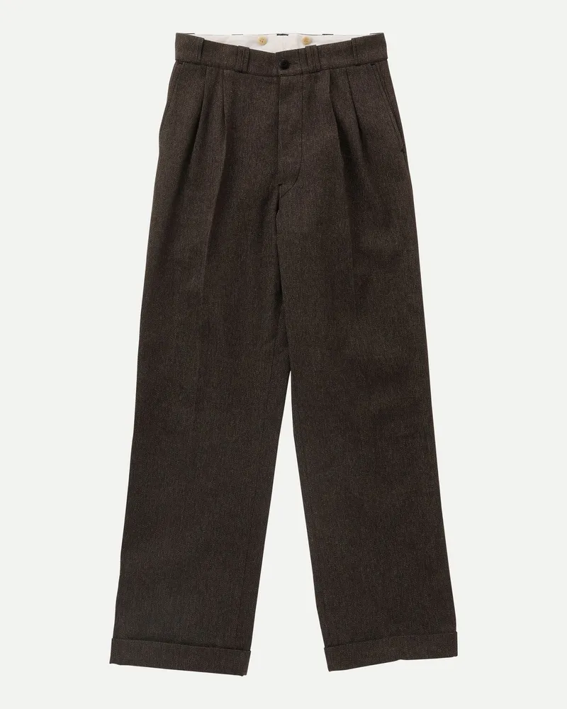 Taiga Takahashi Men's Lot.201 Pantalon De Travail Brun Brown Trousers Brown