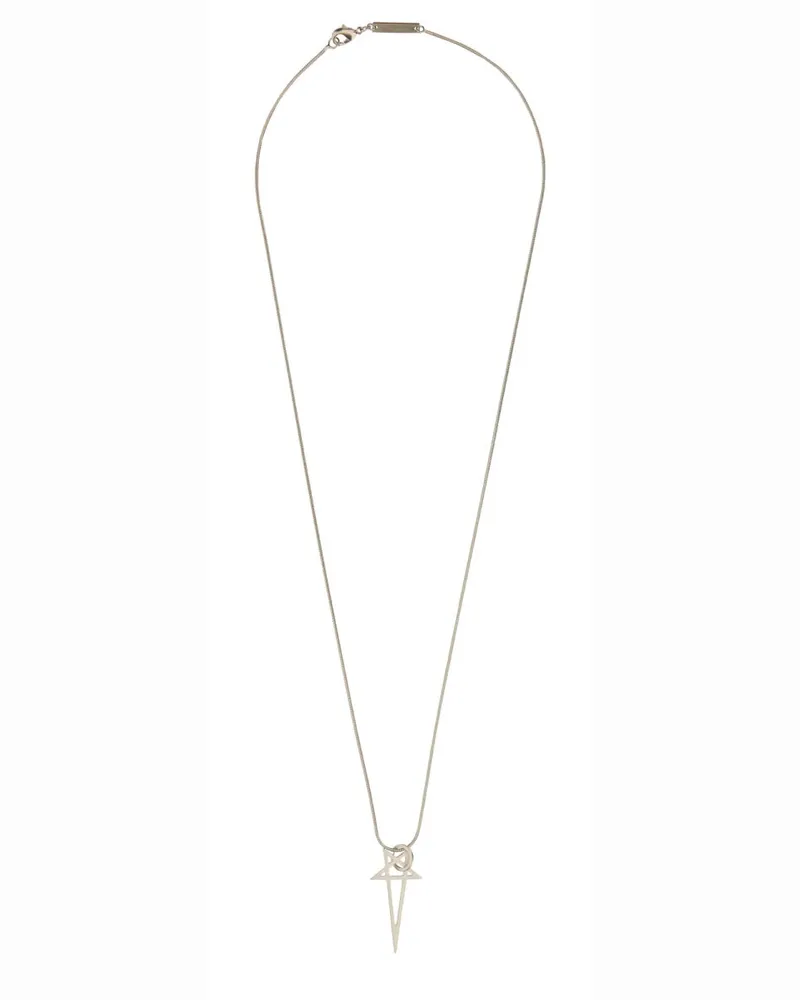 Rick Owens Pentagram Charm Necklace — Silver Silver