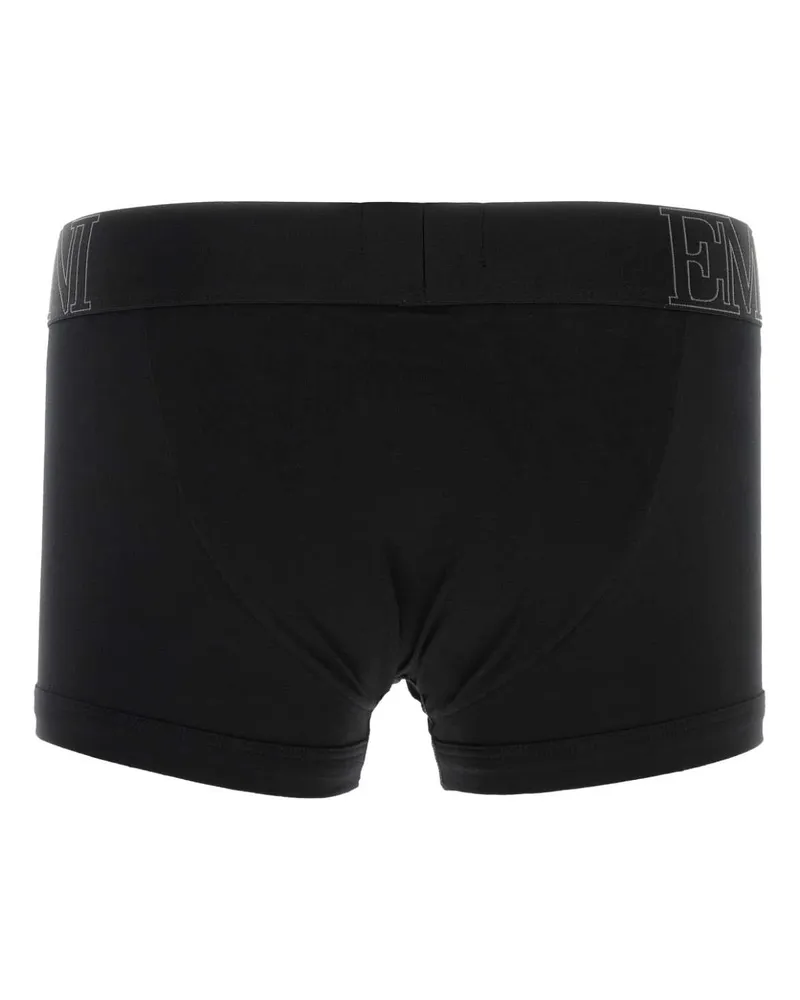 Emporio Armani Men Black Stretch Cotton Boxer Exterior: Elastane Intimo Black