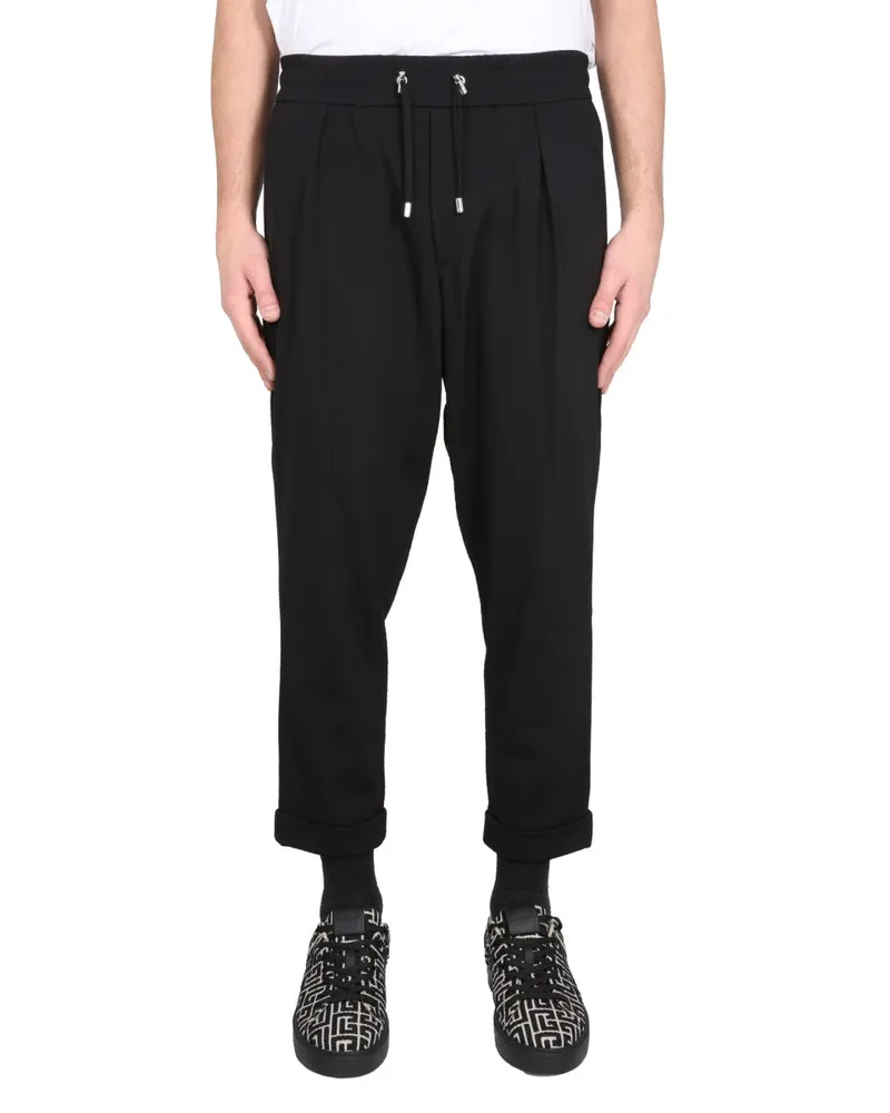 Balmain Hidden Zip Closure Trousers — Black Black