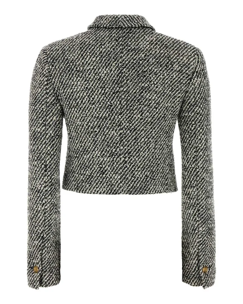 Versace Women's Informal Jacket Responsible Bicolour Wool Boucle Blackwhite Giacche E Gilet Black