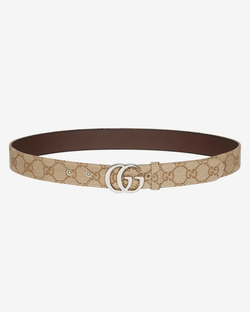 Gucci Women's Gg Marmont Fabric Belt Beige