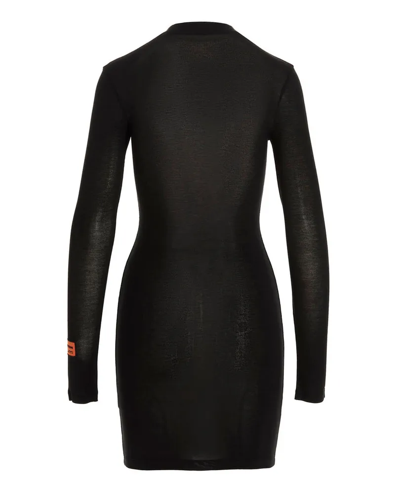 Heron Preston Zip-Front Knit Dress — Black Black