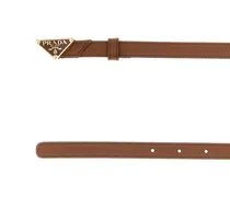 Women's Camel Leather Belt Cognac Exterior: Cinture