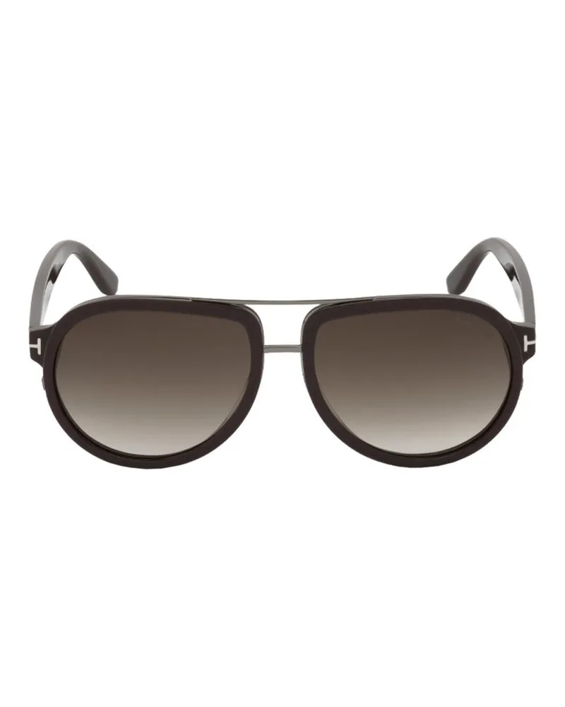 Tom Ford FT077948B Aviator Full Rim Sunglasses — Brown Brown