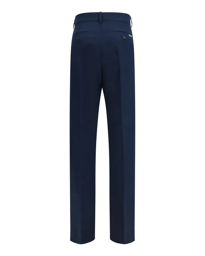 Ferragamo Men's Cotton And Cashmere Chinos Pants New Navy Cotton; Kashmir-Capra Hircus Kashmir/capra Trousers Navy