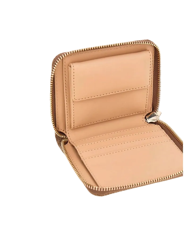 Guess Women's Wallet Latte Logo Polyurethane Bags Beige