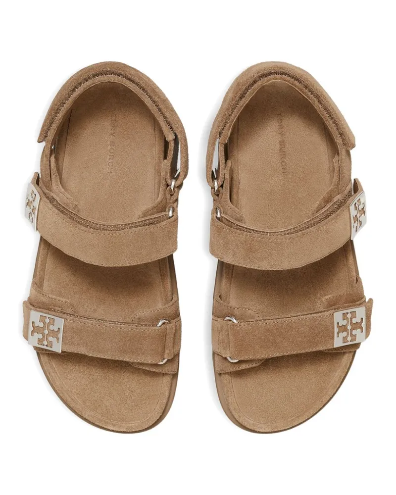 Tory Burch Suede Platform Sandals — Beige Beige
