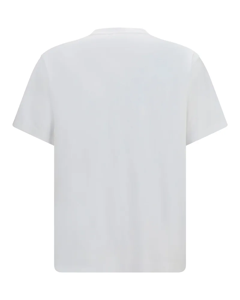 Prada Men's Cotton T-Shirt With Triangle Logo Bianco T-Shirts And Polos Bianco