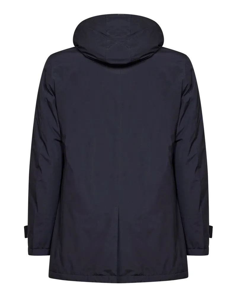 Herno Men's Hooded Windstopper Parka Blue Polyester Padded & Down Jackets Blue