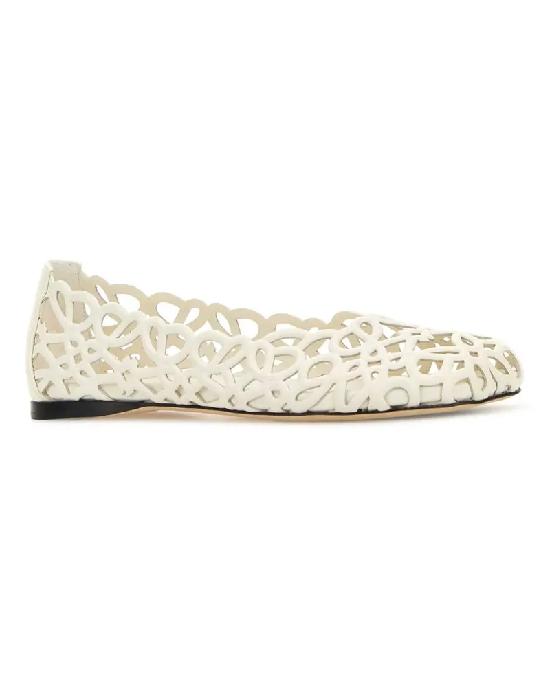 Loewe Petal Anagram Ballerinas — White White