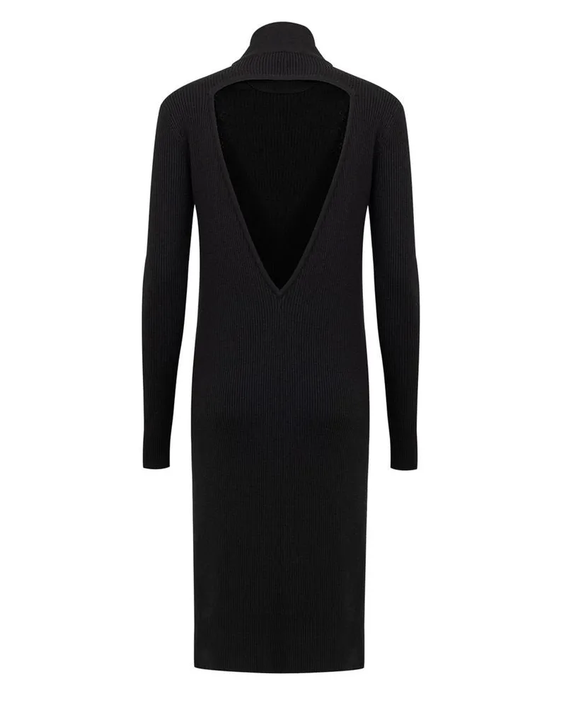Bottega Veneta Women's Black Wool Long Dress Black