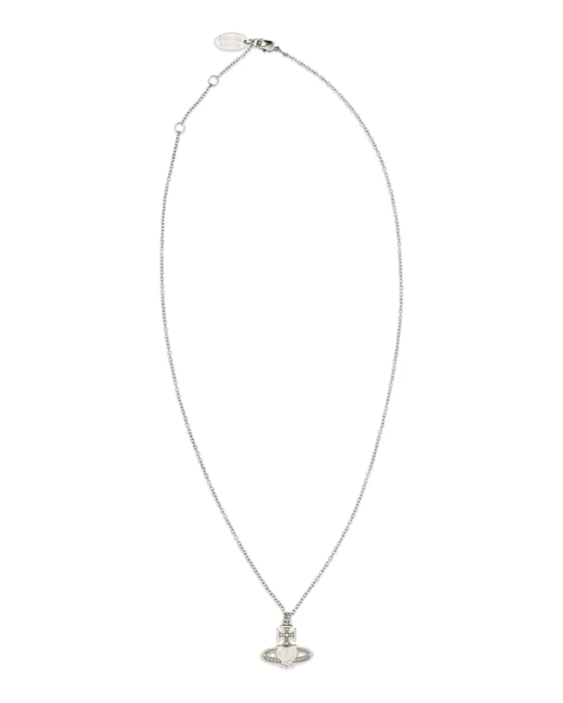 Vivienne Westwood Women's Ariella Necklace Platinum - White Cz Crystal Metal Metallic Metallised Necklaces Silver