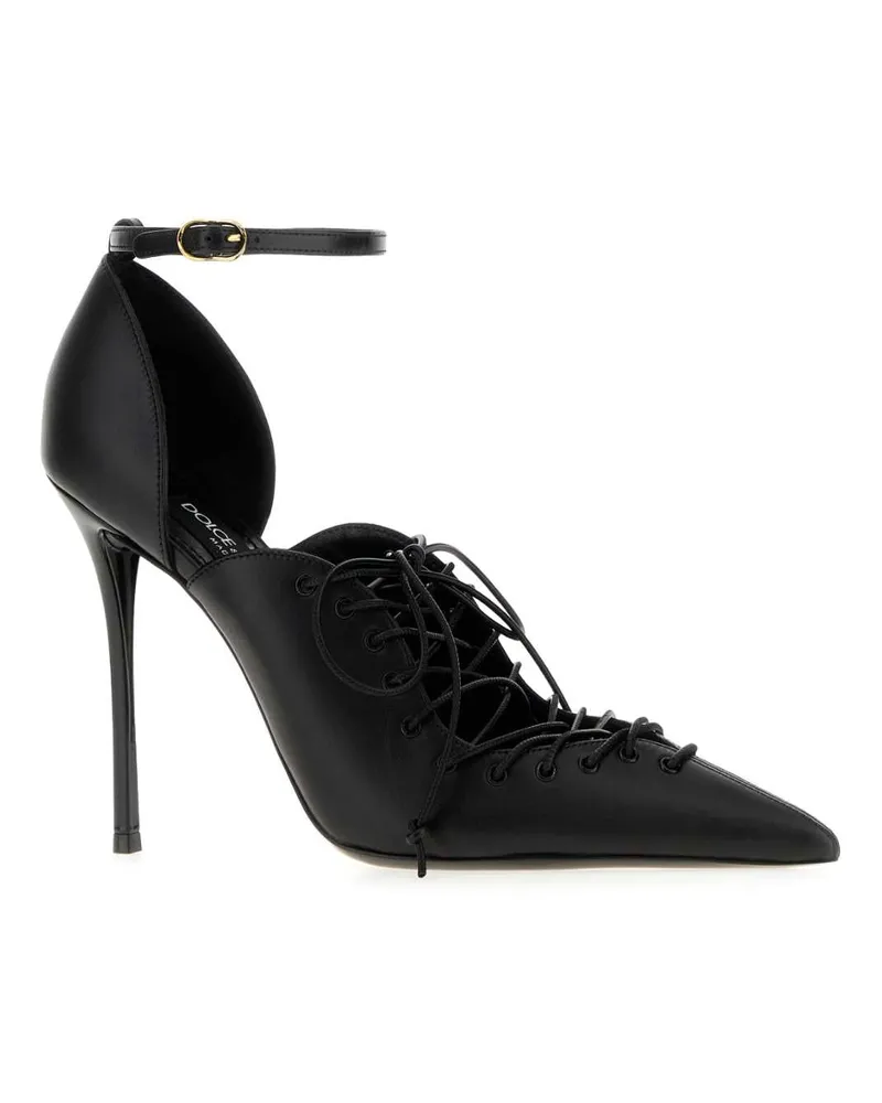 Dolce & Gabbana Lace-Up Leather Pump Nero