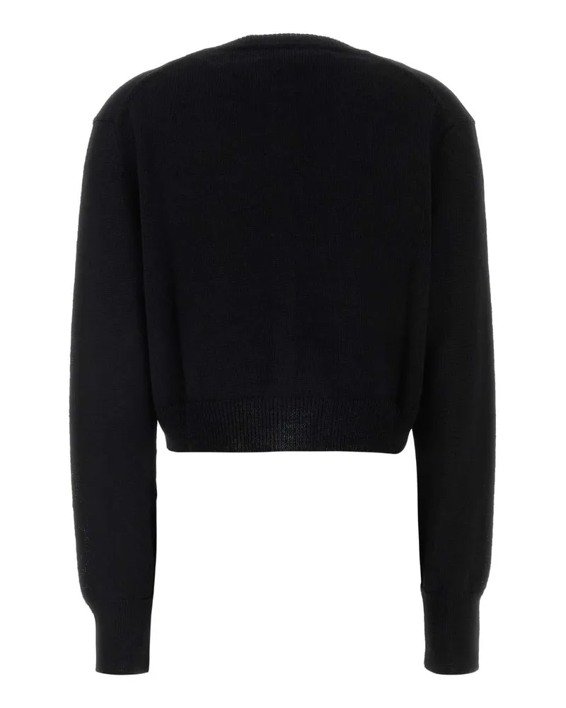 Our Legacy Women's Black Linen Blend Cardigan Coarse Wool Maglieria Black