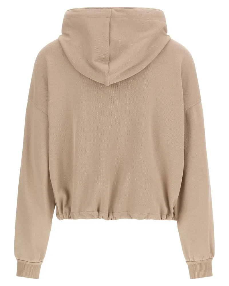 Brunello Cucinelli Women's Beige Cotton Hoodie Clothing Beige