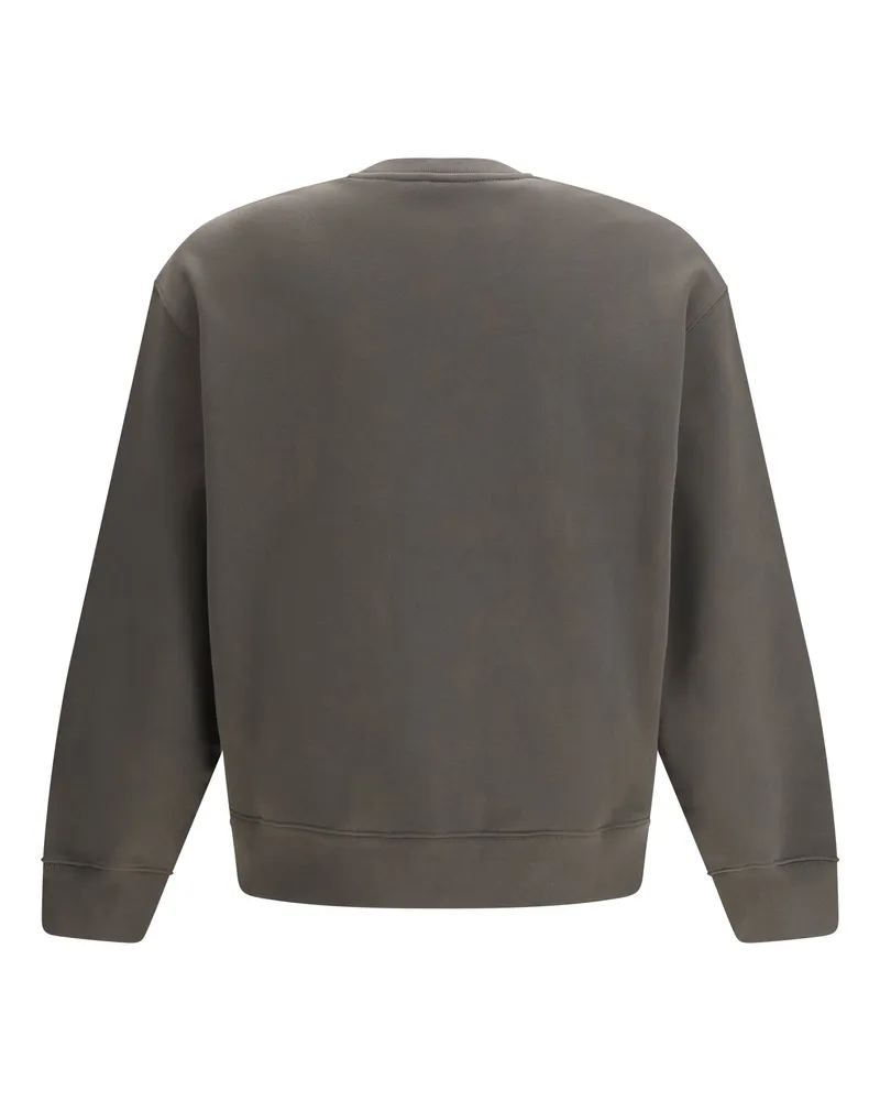 Kitsuné Men's Crewneck Sweatshirt Cotton With Dreaming Fox Application Beluga Sweatshirts Sweater Gray