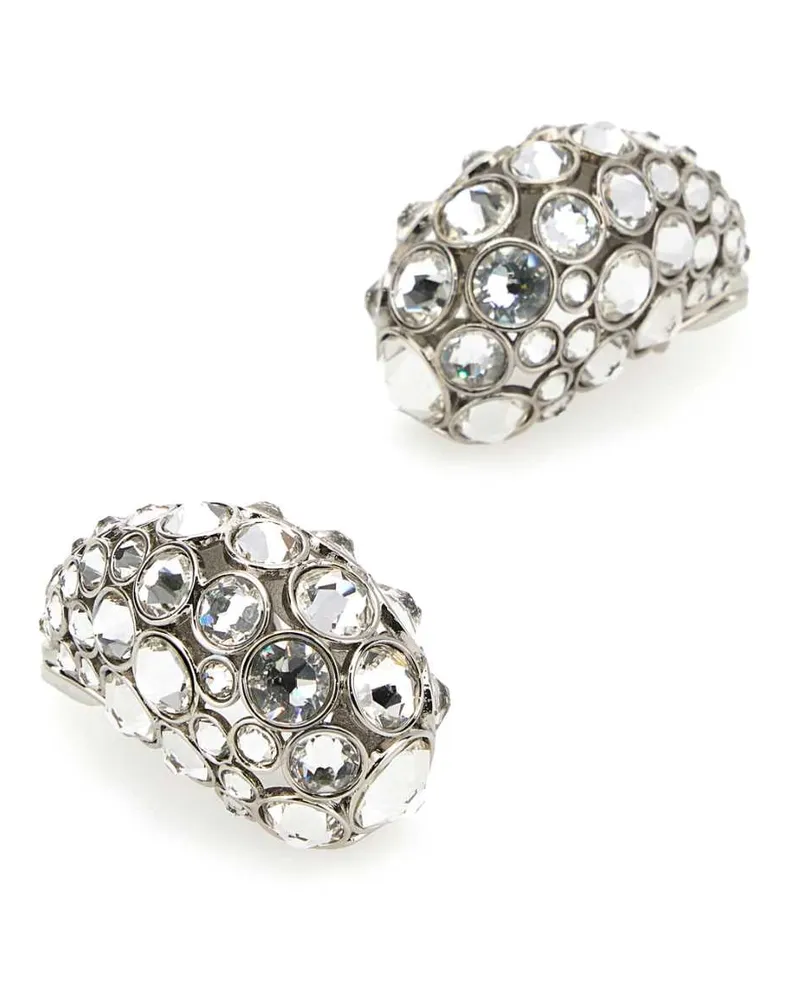 Valentino Garavani Palladiumcrystal Orecchini Earrings Silver