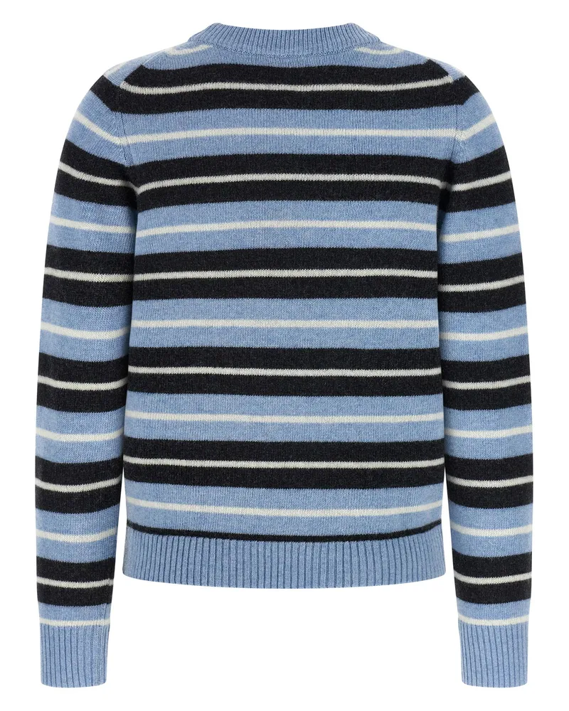 Ganni Graphic Wool Striped Sweater — Blue Blue