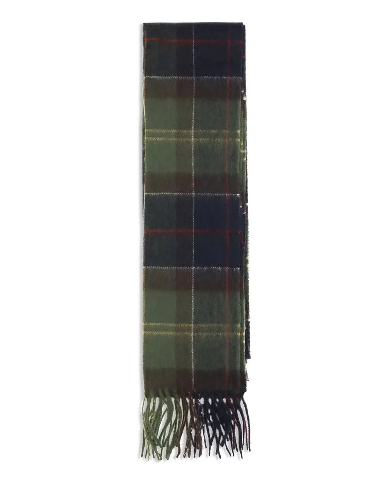 Barbour Women's Tartan Merino Wool Fringed Scarf Multicolour Scarfs Multicolor