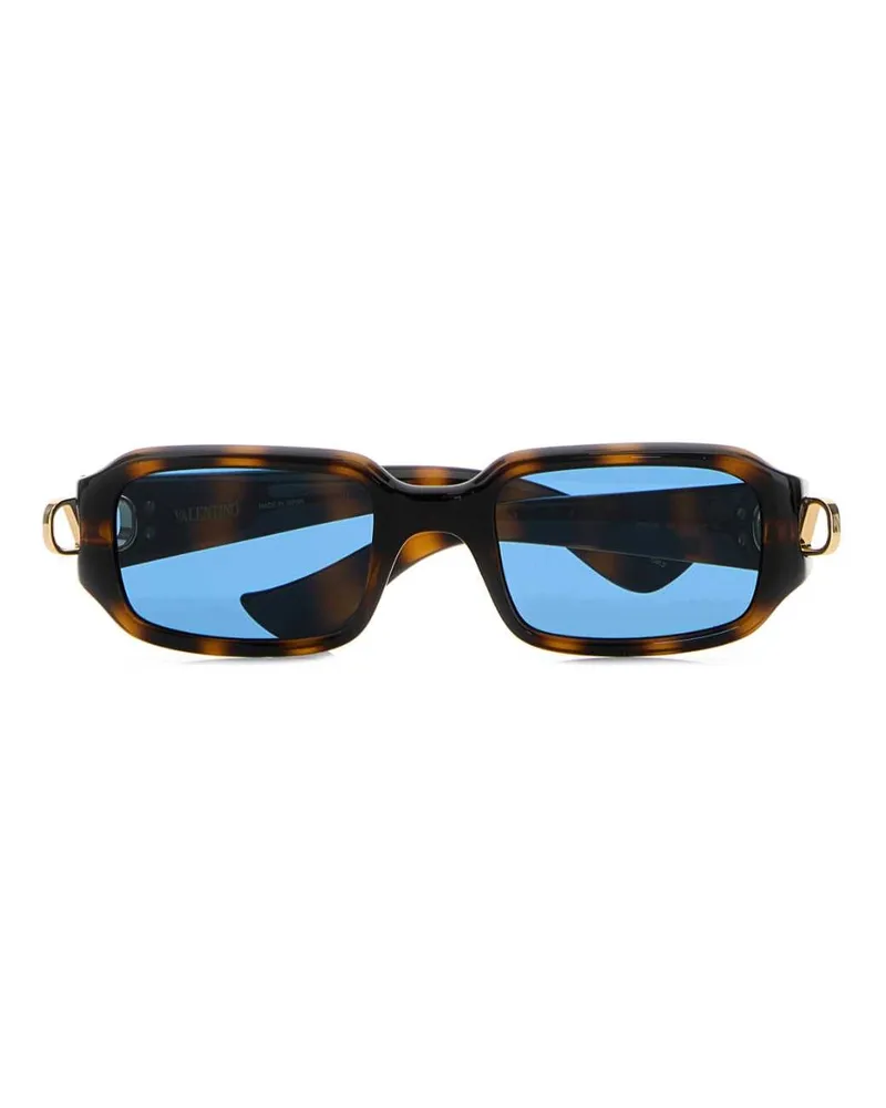 Valentino Garavani Women's Multicolor Acetate Sunglasses Havanahavanablue Occhiali Da Sole Tortoiseshell