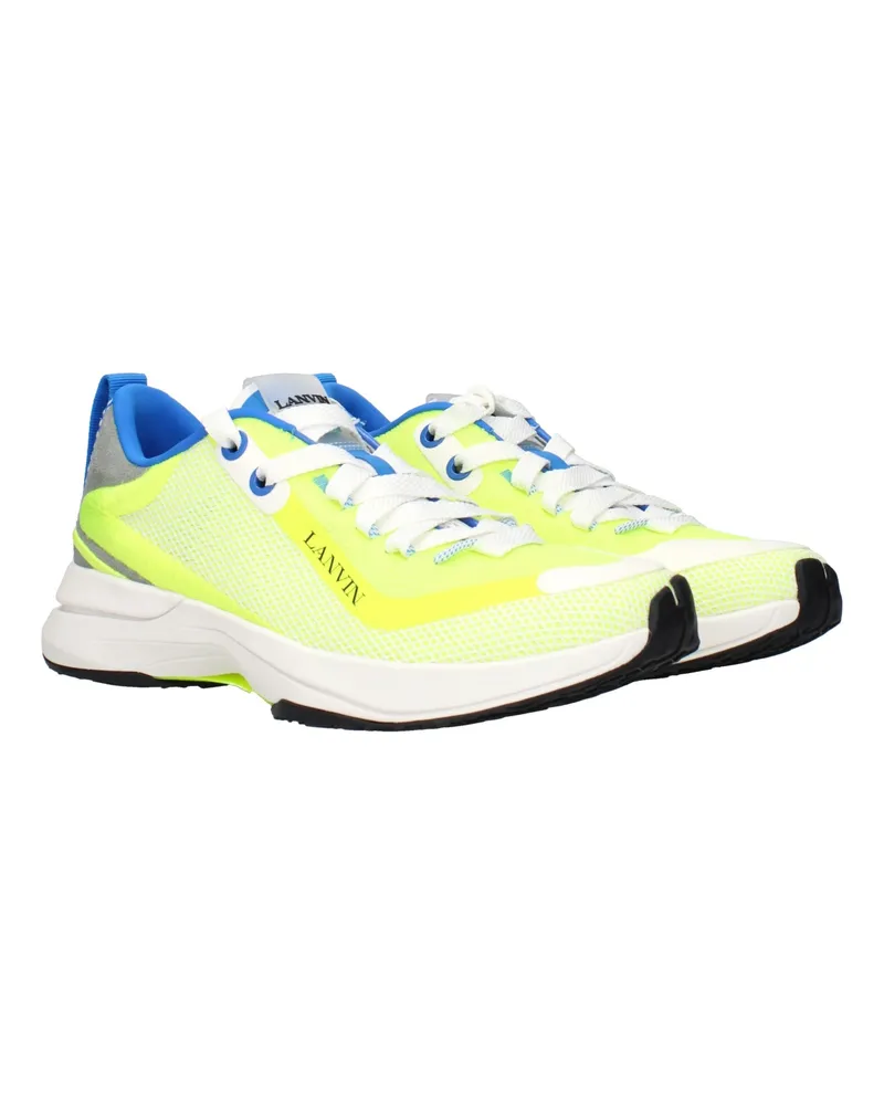 Lanvin Men's Yellow Fabric Athletic Sneakers Yellow