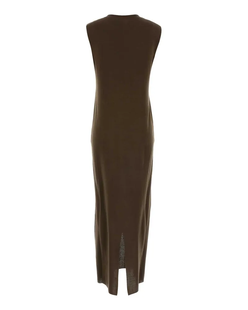 The Row Women's Mud Stretch Silk Blend Oiva Dress Nutbrown Exterior: Nylon Elastane Abiti Brown