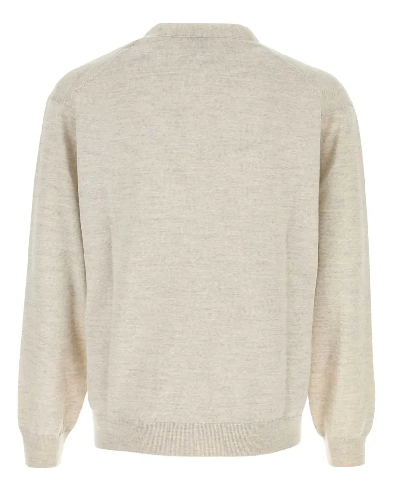 Kenzo Men's Light Grey Wool Cardigan Palegrey Exterior: Maglieria Sweater Gray