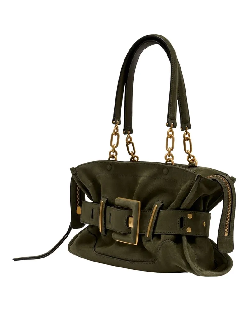 Balmain Women's Anthem Shoulder Bag -  Leather Green Calfskin Shoulder-Hobo-Bags Green