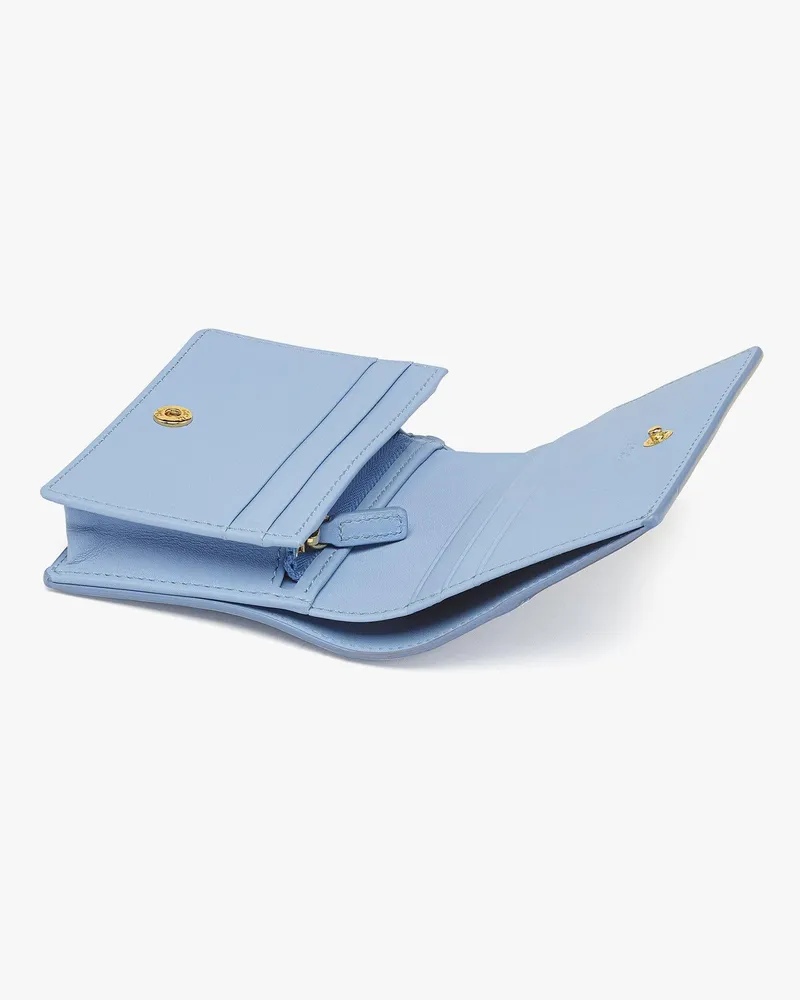 MCM Calfskin Diamond Snap Wallet — Blue Blue