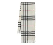 Unisex Giant Check Cashmere Scarf Beige