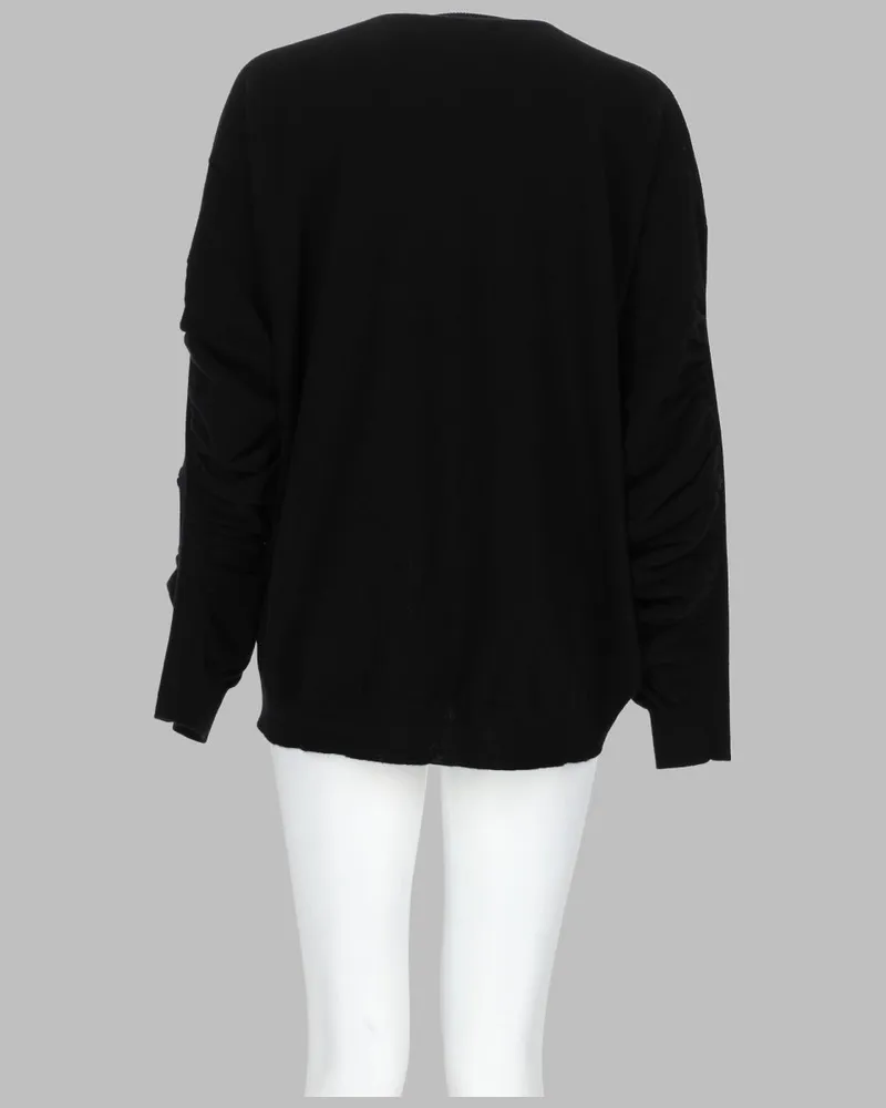 NUDE Virgin Wool Crew Neck Sweater — Black Black