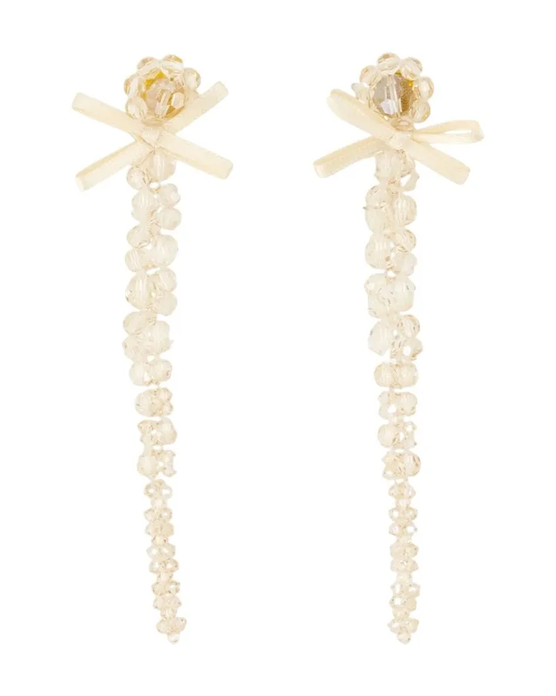 Simone Rocha Women's Petite Bow Drip Earrings Crystal Yellow Others Jewelry-Watches Yellow