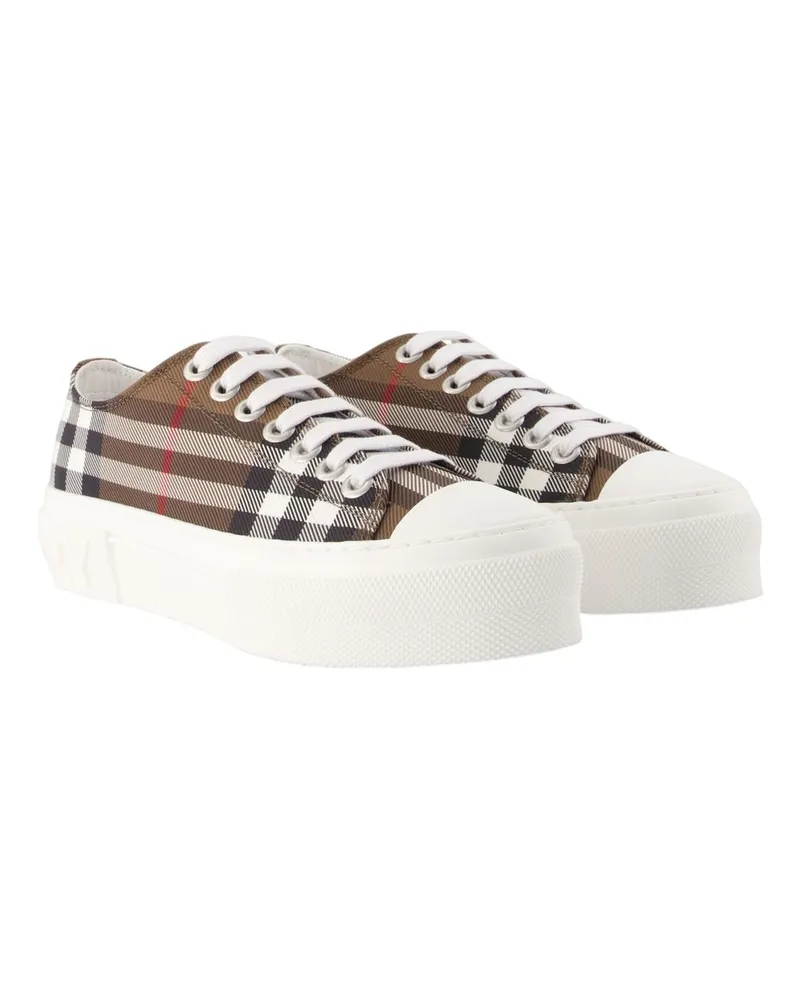 Burberry Nylon Check Sneaker — Brown Brown