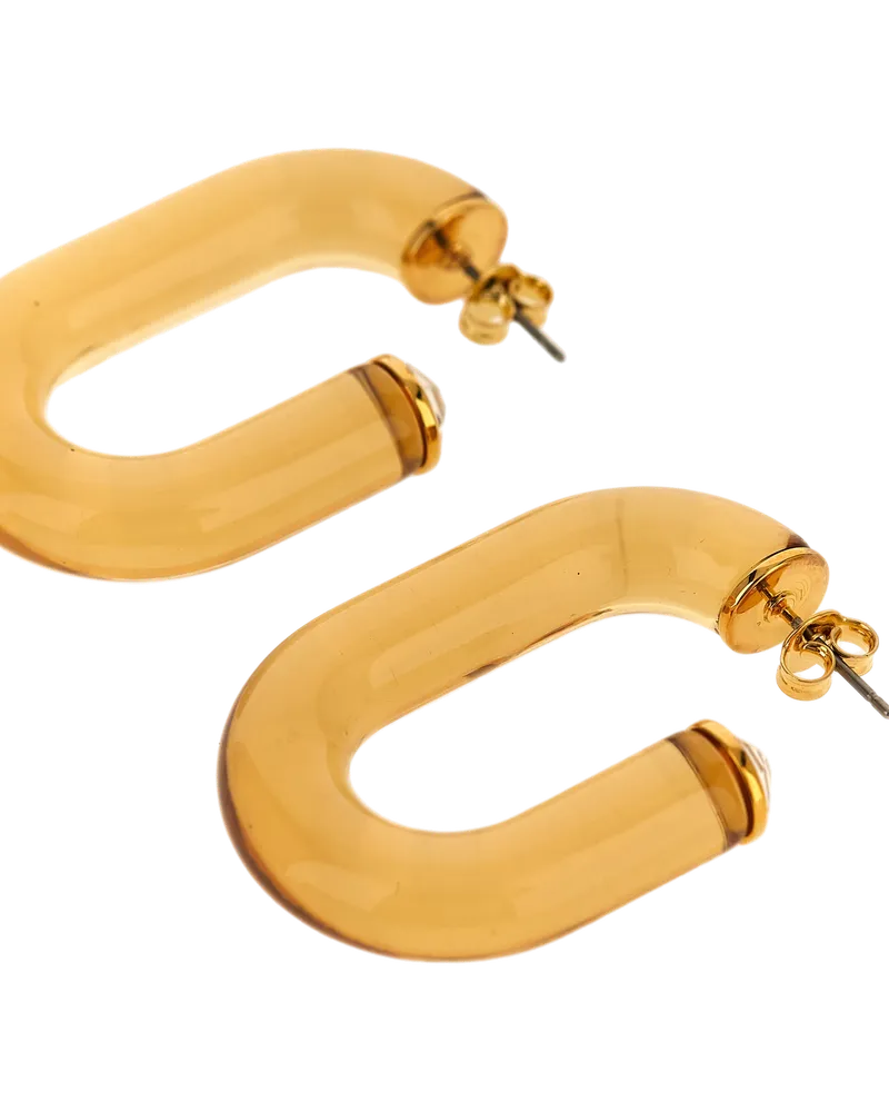 Paco Rabanne U-Shaped Resin Earrings — Gold Gold