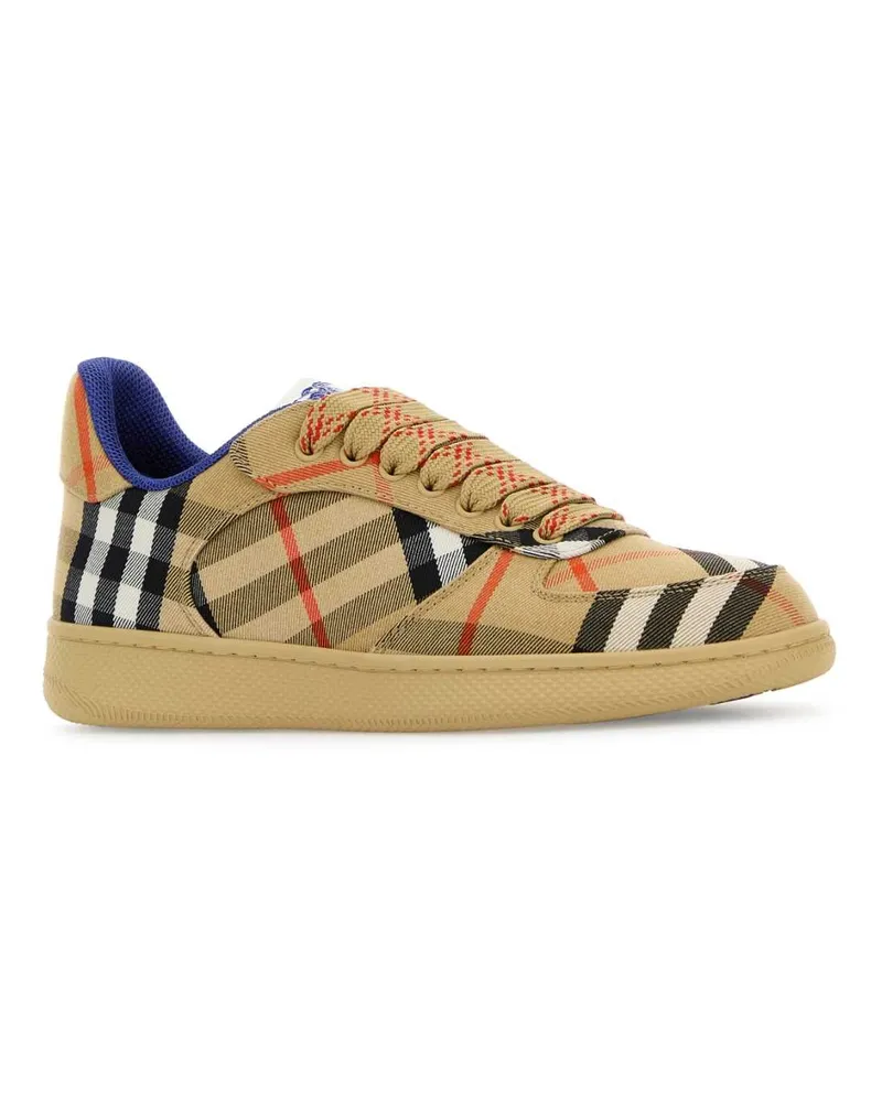 Burberry Women's Embroidered Canvas Terrance Sneakers Sandipcheck Beige