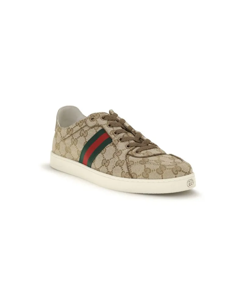 Gucci Men's Beige Fabric Athletic Sneakers Beige