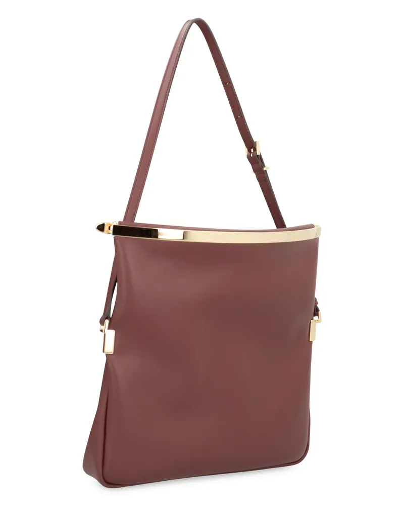 TOD'S Women's Calf Leather Shoulder Bag Mahogany Mahogany